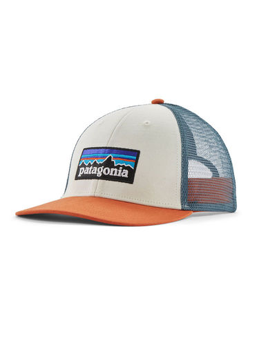 Patagonia P-6 Logo LoPro Trucker Hat (White w/Redtail Rust)