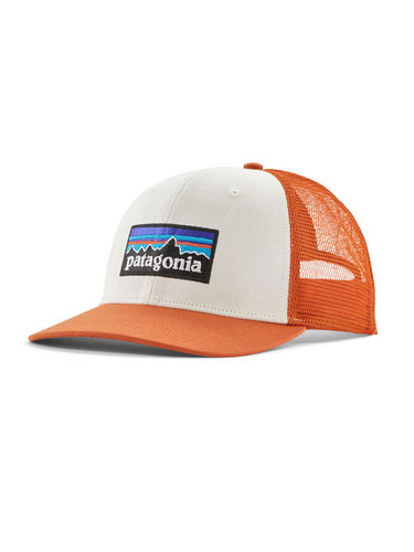 Patagonia P-6 Logo Trucker Hat (White w/Redtail Rust)