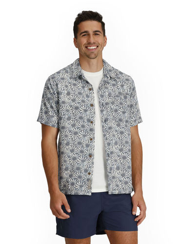 Royal Robbins Heren Camino Pucker S/S (Deep Blue Caledonia Pt)