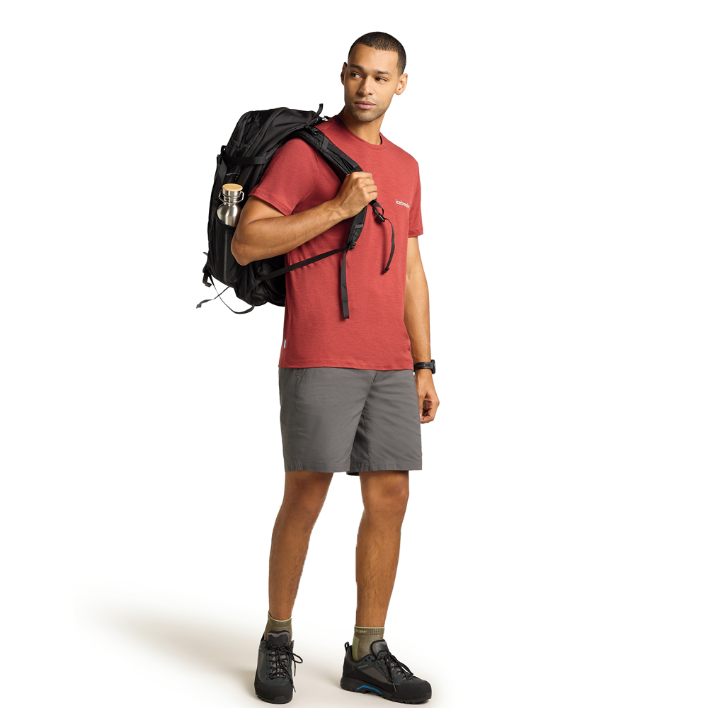 Icebreaker Heren Merino 150 Tech Lite SS Tee IB Wordmark (Jasper)
