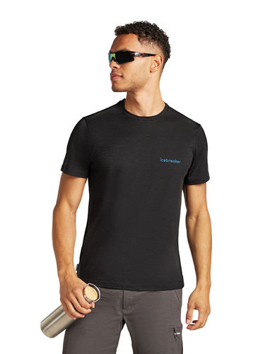 Icebreaker Heren Merino 150 Tech Lite SS Tee IB Wordmark (Black)