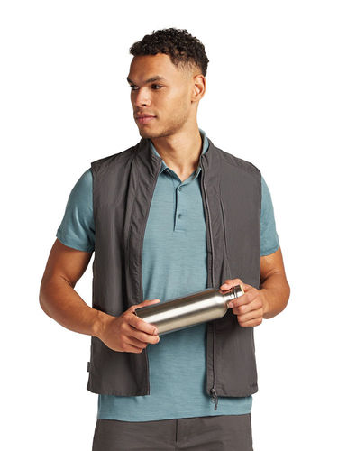 Icebreaker Heren Merino 150 Tech Lite III SS Polo (Blue Ash)