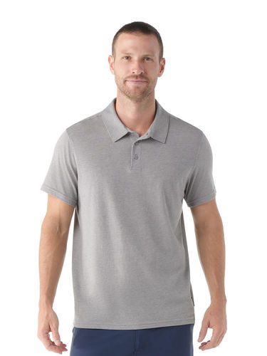 Smartwool Heren Short Sleeve Polo (Light Gray Heather)