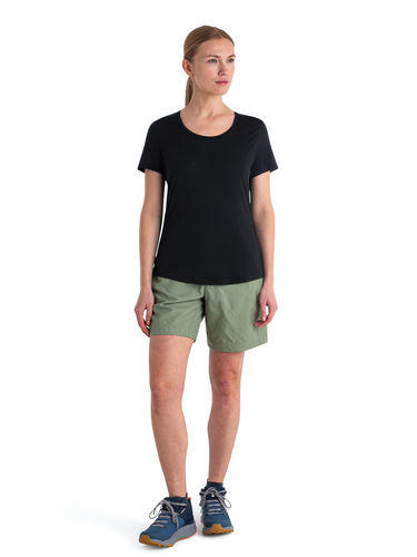 Icebreaker Dames Merino Blend 125 Cool-Lite™ Sphere SS Scoop Tee (Black)