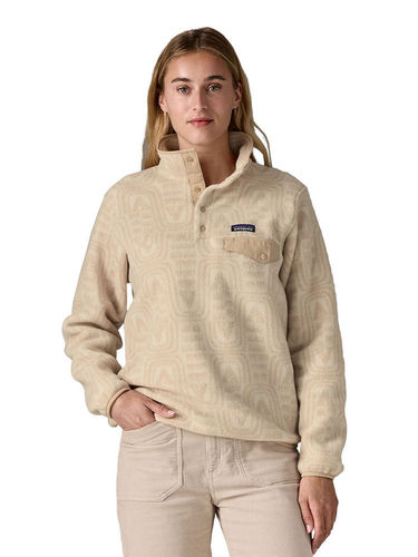 Patagonia Dames Lightweight Synchilla Snap-T Fleece Pullover (Flow: Dyno White)