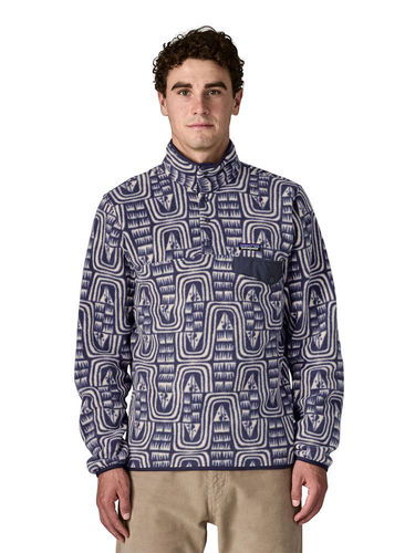 Patagonia Heren Lightweight Synchilla Snap-T Fleece Pullover (Flow: Sunken Blue)