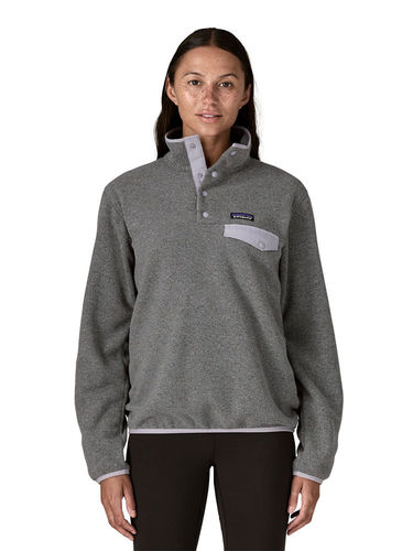 Patagonia Dames Lightweight Synchilla Snap-T Fleece Pullover (Nickel w/Permafrost Purple)