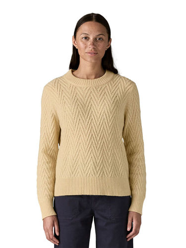 Patagonia Dames Recycled Wool-Blend Sweater (Chevron Cable: Dark Natural)