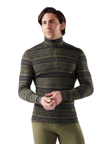 Smartwool Men's Classic Thermal Merino Base Layer 1/4 Zip (Wintermoss Summit Soul)