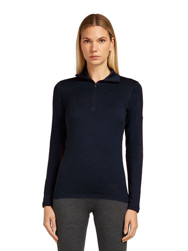 Icebreaker Women's Merino 260 Tech LS Half Zip (Midnight Navy)