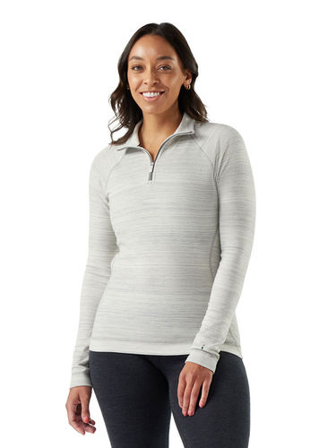 Smartwool Dames Classic Thermal Merino Base Layer 1/4 Zip (Light Gray)