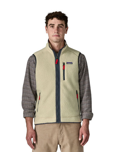 Patagonia Men's Retro Pile Vest - Pelican w/Smolder Blue
